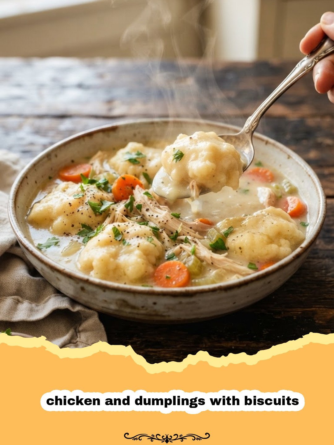 Easy Chicken and Dumplings with Biscuits