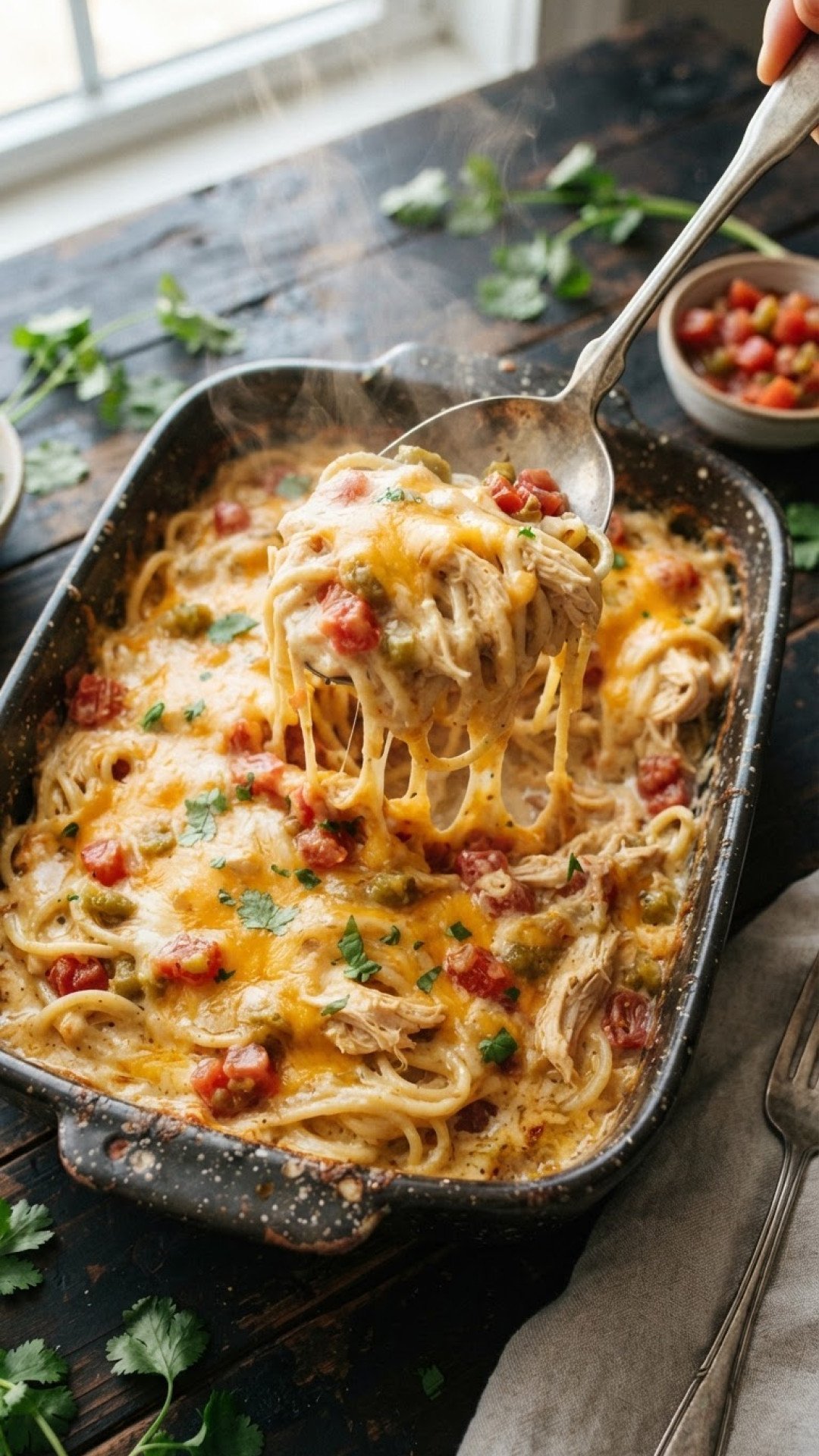 Creamy Chicken Spaghetti with Rotel Preparation