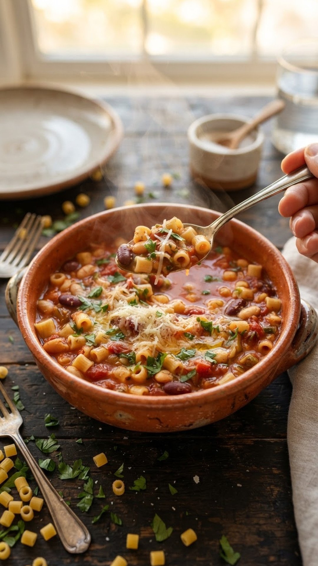Hearty Pasta e Fagioli Soup Preparation
