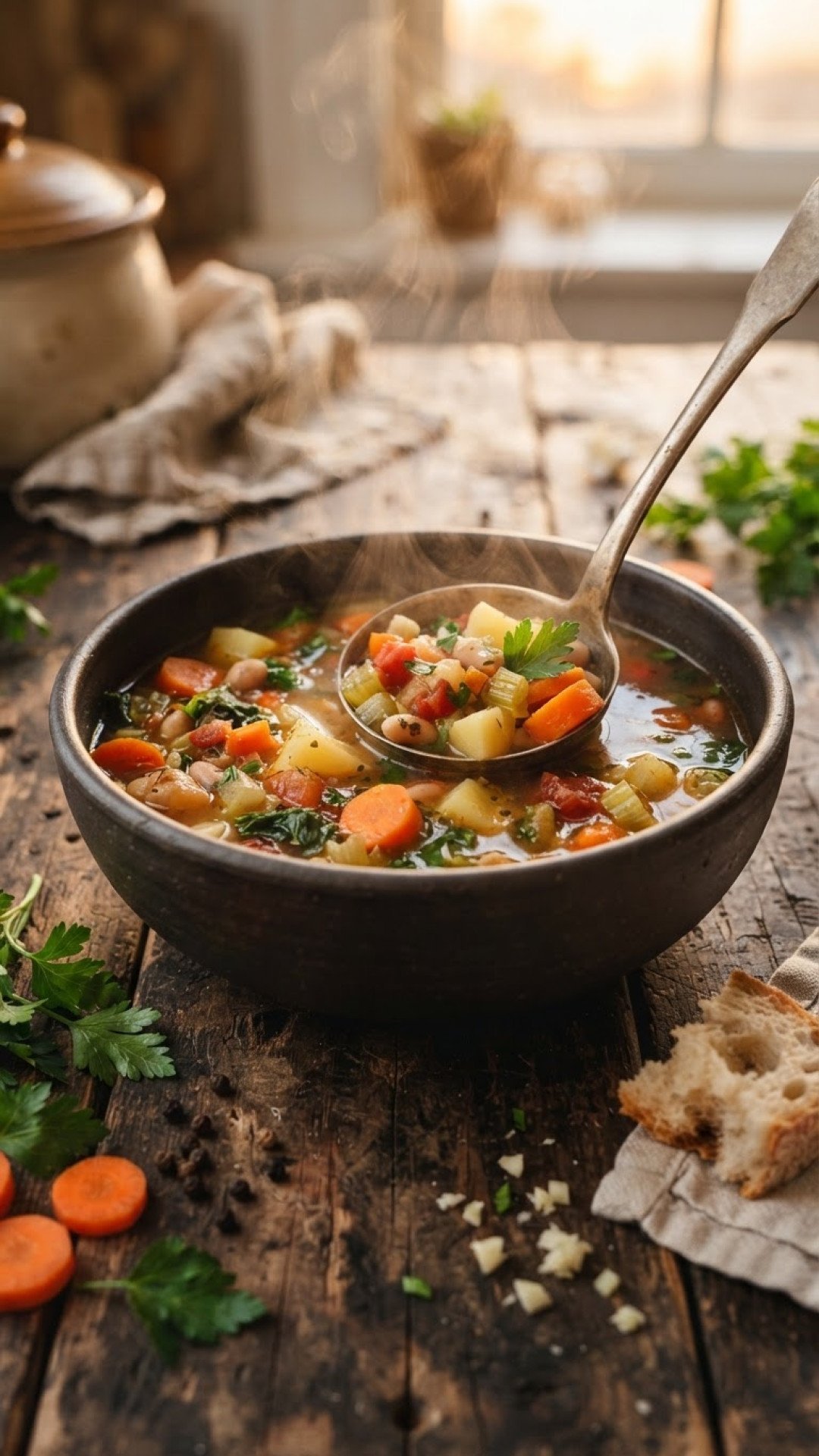 One-Pot Vegetable Soup Preparation