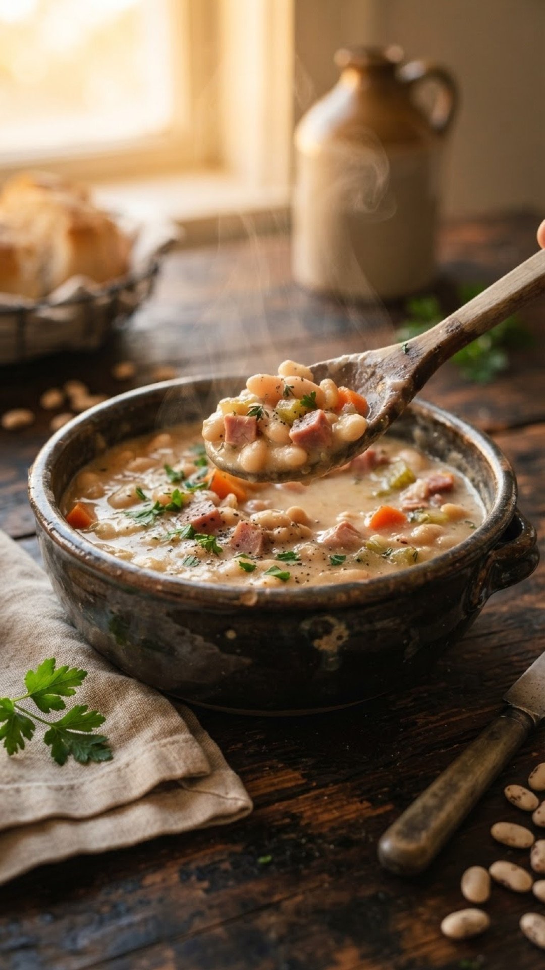 Slow Cooker Ham and Beans Preparation