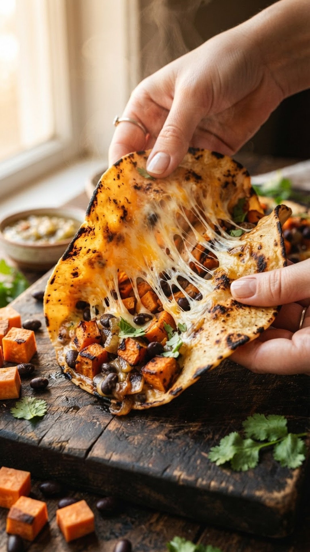 Sweet Potato Black Bean Tacos Preparation