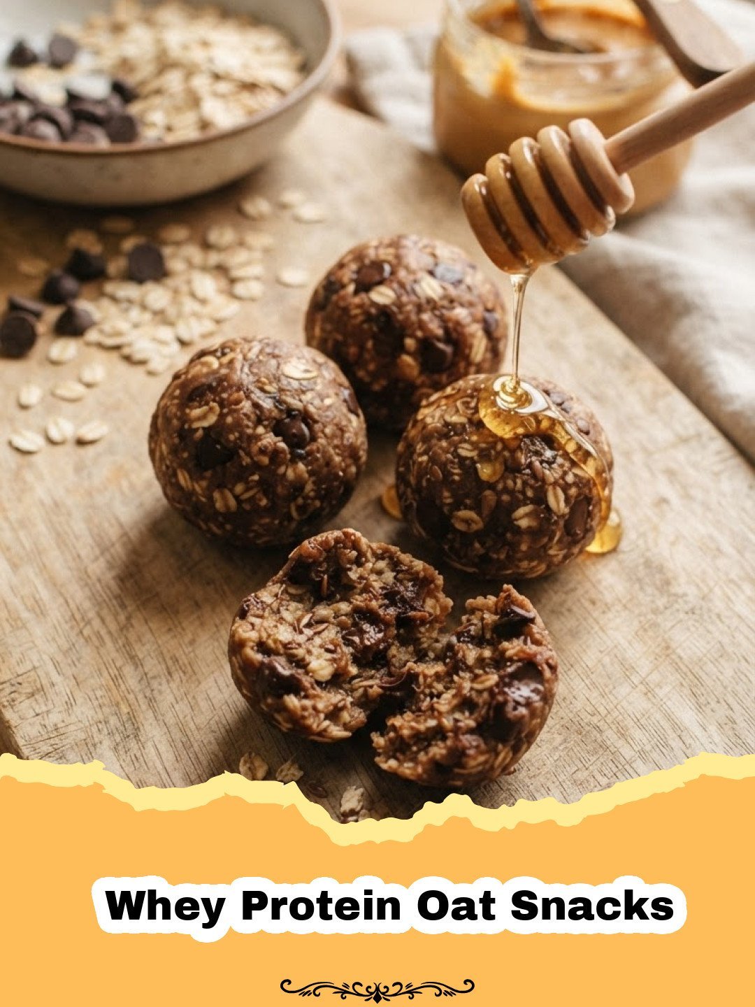 Easy No-Bake Whey Protein Oat Snacks